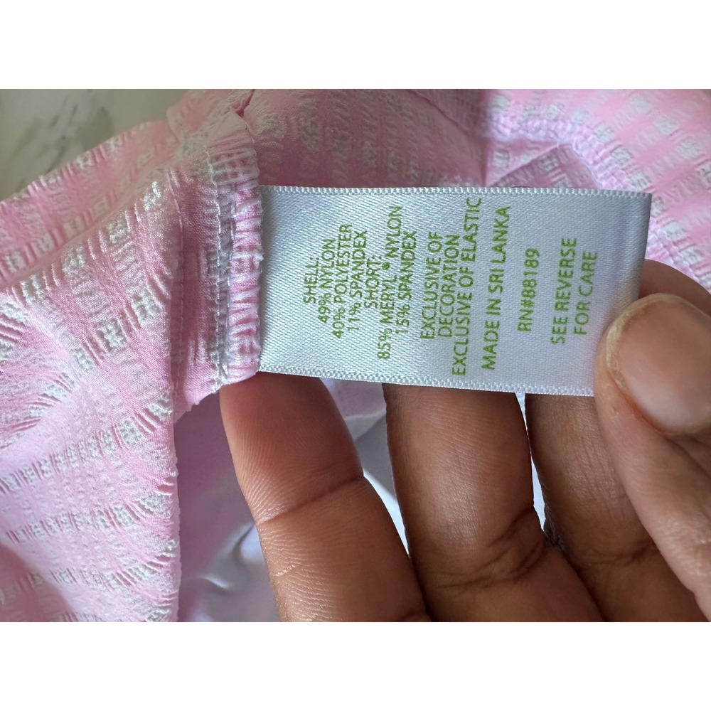Lilly Pulitzer Luxletic Pink Gingham Seersucker Golf Skort Tennis Womens XL - Picture 6 of 6